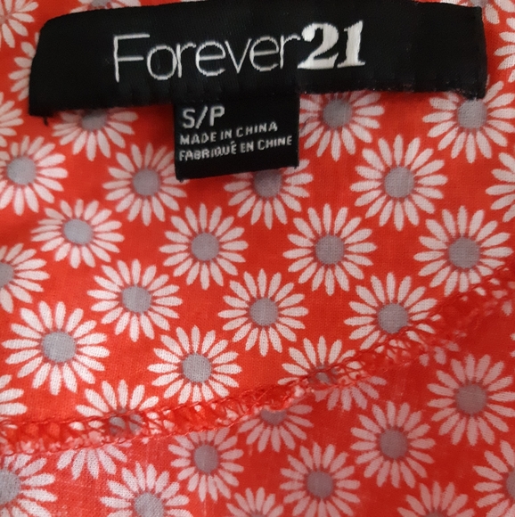 Forever 21 cotton surplice top w/tie-back and eyelets SZ S - Picture 2 of 6